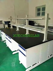 China Lab Table 3000x1500x850mm Laboratory Furniture Central Workbench Steel Wooden Island Bench supplier