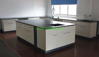 China Top Quality  Lab Furniture CE Certificated Steel Laboratory Island Bench 12 feet long Lab Central Table supplier