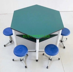 China CE certificated Mathematics Table Cheap Price School Furniture Maths Classroom Hexagonal Desk supplier