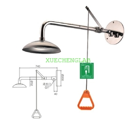 China Lab Safety Protection Equipment Stainless Steel Wall Mounted Emergency Shower supplier