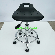 China Portable Lab Gaslift Stool PU Foam Leather Antistatic Chair for Laboratory Use supplier