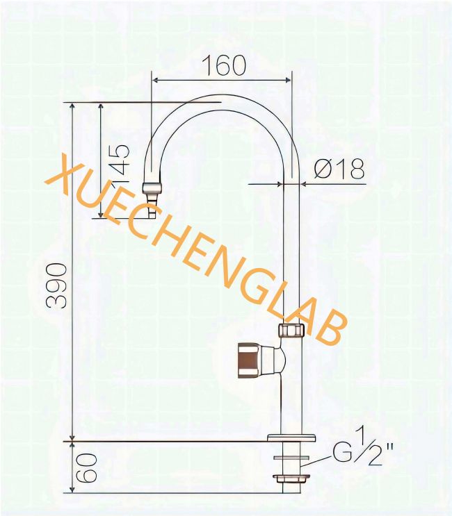 Laboratory Fittings PP Water Tap Single Outlet Pure Water Faucet for clean Room